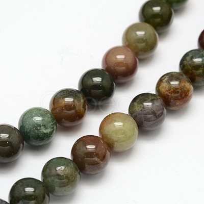 Natural Indian Agate Round Beads Strands X-G-F243-01-10mm-1