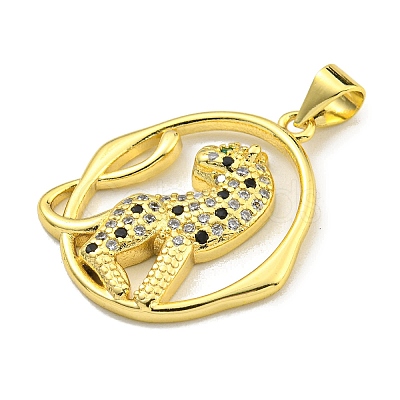 Brass Micro Pave Cubic Zirconia Pendants KK-K354-08E-G-1