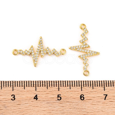 Brass Micro Pave Clear Cubic Zirconia Connector Charms KK-U017-01B-G-1