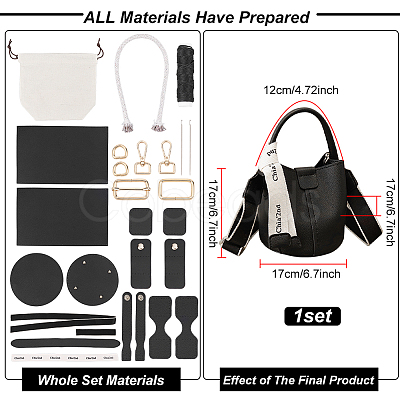 DIY Sew on PU Leather Bucket Bags Kits DIY-WH0304-510A-1