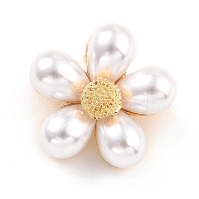 Alloy Resin Imitation Pearl Brooches JEWB-O009-13-1