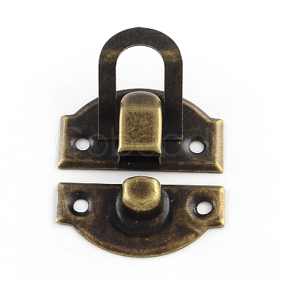 Wooden Box Lock Catch Clasps IFIN-R203-47AB-1