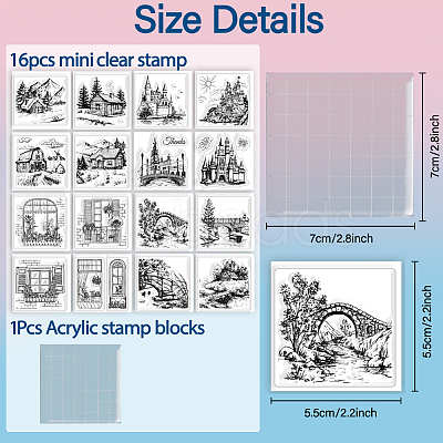 Globleland 4 Sets 4 Styles PVC Stamp DIY-GL0004-88A-1