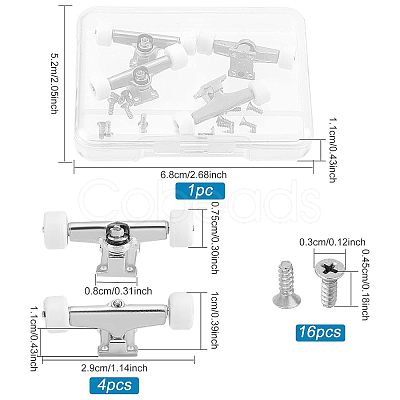 Fingerinspire Plastic & Aluminum Alloy Skateboard Bracket Bearing Wheel AJEW-FG0001-76A-1