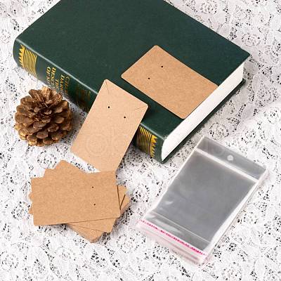 200Pcs 2 Style Cardboard Display Cards and OPP Cellophane Bags CDIS-LS0001-05B-1