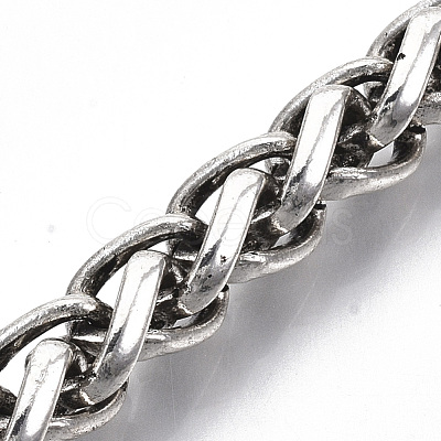 Men's Alloy Wheat Chain Bracelets X-BJEW-T014-05AS-1