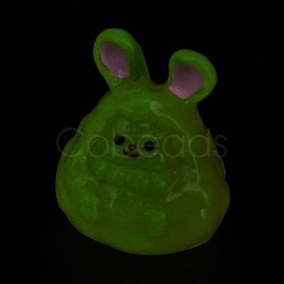 Luminous Resin Cute Little Rabbit Ornaments RESI-I054-01F-1