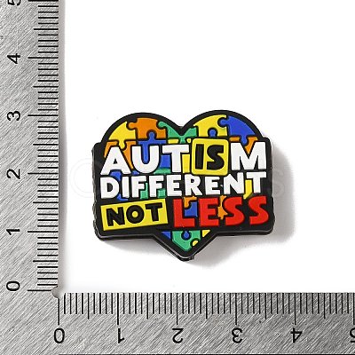 Autism Theme Silicone Focal  Beads SIL-G011-10E-1