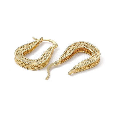 Brass Hoop Earrings for Women EJEW-M213-39G-1