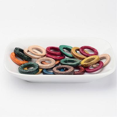 Dyed Wood Jewelry Findings Coconut Linking Rings X-COCO-O006C-M-1