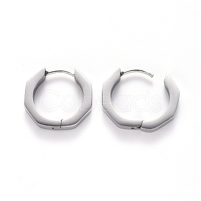 Tarnish Resistant 304 Stainless Steel Huggie Hoop Earrings STAS-S103-25P-1