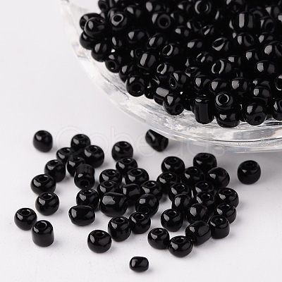 6/0 Opaque Colours Round Glass Seed Beads X-SEED-A010-4mm-49-1