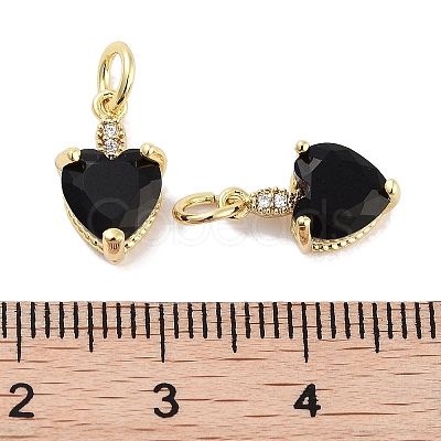 Brass Micro Pave Cubic Zirconia Charms KK-C051-05G-01-1