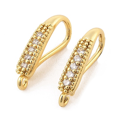 Brass with Cubic Zirconia Earring Hooks KK-Q782-01G-1