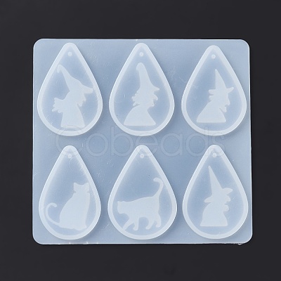 Halloween Theme Silicone Pendant Molds DIY-E055-22-1