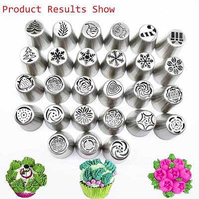 Non-Tarnish Stainless Steel Russian Piping Tips DIY-D036-10P-1