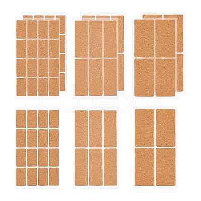 Rectangle Shape Cork Label Stickers AJEW-BC0006-26-1