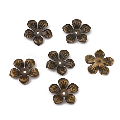 5-Petal Iron Bead Caps IFIN-WH0070-05AB-1