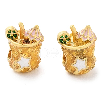 Alloy Enamel European Beads ENAM-M008-09G-01-1