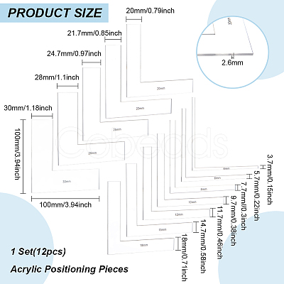 BENECREAT 1 Set Acrylic Positioning Pieces TOOL-BC0002-48-1