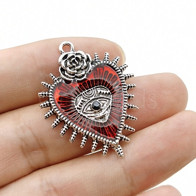 Gothic Style Alloy Resin Pendants PW-WGE8991-01-1