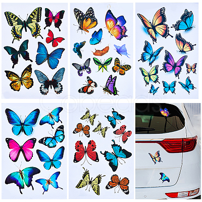 CRASPIRE 5 Sheets 5 Styles PVC Waterproof Self-adhesive Stickers DIY-CP0009-14-1