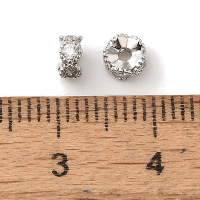 Brass Micro Pave Cubic Zirconia Beads KK-C072-22P-01-1