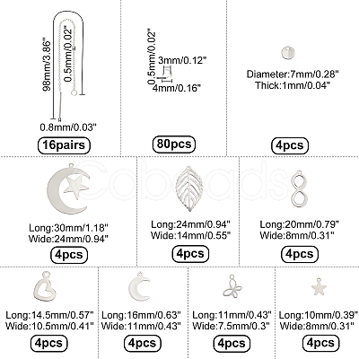 DICOSMETIC DIY Earring Making Kit STAS-DC0002-61-1