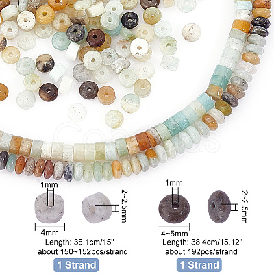 PandaHall Elite 2 Strands 2 Styles Natural Flower Amazonite Beads Strands G-PH0002-31-1