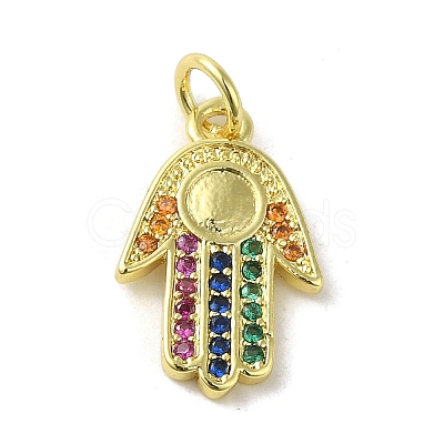 Brass Micro Pave Cubic Zirconia Pendants KK-M283-13F-02-1