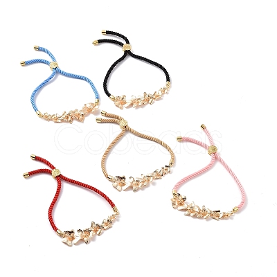 Brass Flower Link Slider Bracelets BJEW-JB09112-1