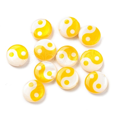 Printed Natural Freshwater Shell Beads SHEL-R129-07A-03-1