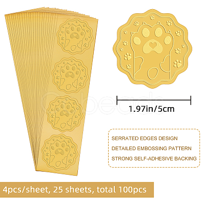 Self Adhesive Gold Foil Embossed Stickers DIY-WH0211-199-1