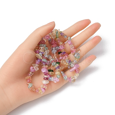 Baking Painted Crackle Glass Beads Strands G-YWC0001-01-1