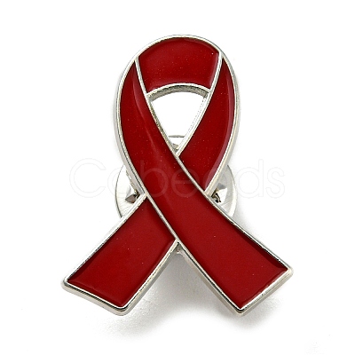 AIDS Awareness Ribbon Enamel Pins JEWB-G025-01P-01-1