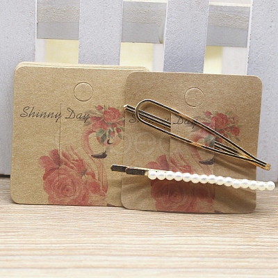 Square Paper Hair Clip Display Cards DIY-B061-01A-04-1