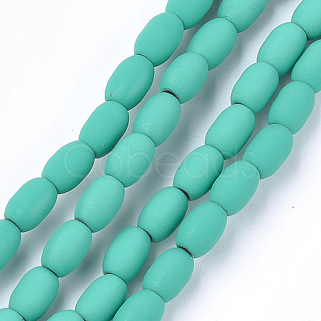 Spray Painted Non-magnetic Synthetic Hematite Beads Strands G-T116-17-04-1