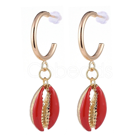 Brass Dangle Stud Earrings EJEW-JE04111-01-1
