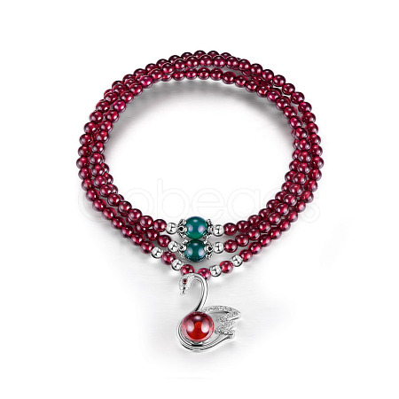 SHEGRACE Natural Garnet Beads Stretch Bracelet JB333A-1