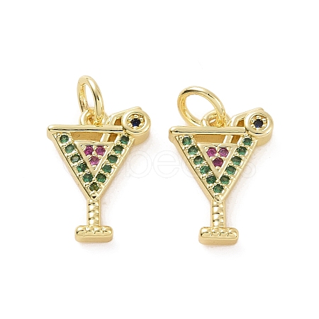 Brass Micro Pave Colorful Cubic Zirconia Charms KK-E068-VF158-1