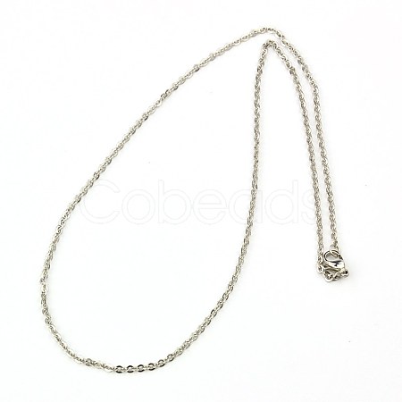 Tarnish Resistant 304 Stainless Steel Necklaces Women Cable Chain Necklaces NJEW-C079-01B-1