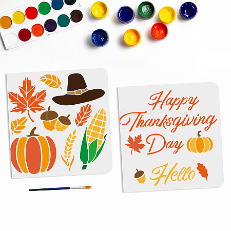 MAYJOYDIY US 1 Set Autumn Theme PET Hollow Out Drawing Painting Stencils DIY-MA0001-58-1