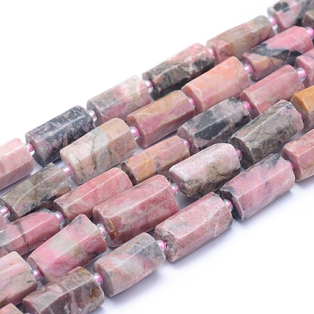 Frosted Natural Rhodonite Beads Strands G-L552B-03-1