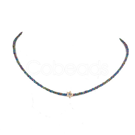 Glass Seed Beads Necklaces NJEW-JN04839-1