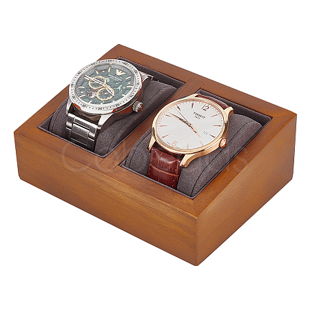 Rectangle Wood Double Bracelets Watches Display Stands ODIS-WH0030-39-1