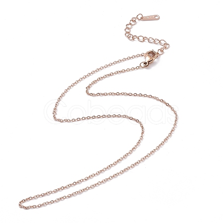 Ion Plating(IP) 304 Stainless Steel Cable Chain Necklace for Men Women STAS-G299-04RG-1