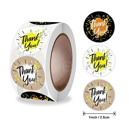 Word Thank You Self Adhesive Paper Stickers X-DIY-M023-03-1