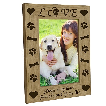 Pet Theme Rectangle Wooden Photo Frames AJEW-WH0292-012-1
