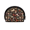 Printed Velvet Fabric Shell Shaped Coin Bags, Zipper Wallets, Hedgehog, 12x4cm