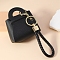 Imitation Leather Mini Tote Bag Keychain, Coin Purse Pocket Lipstick Bag for Women, Black, 9.4x7.8x4.2cm